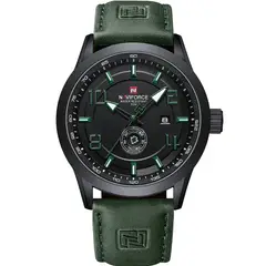 NAVIFORCE - Reloj Deportivo Hombre Black Green Resistente Elegante