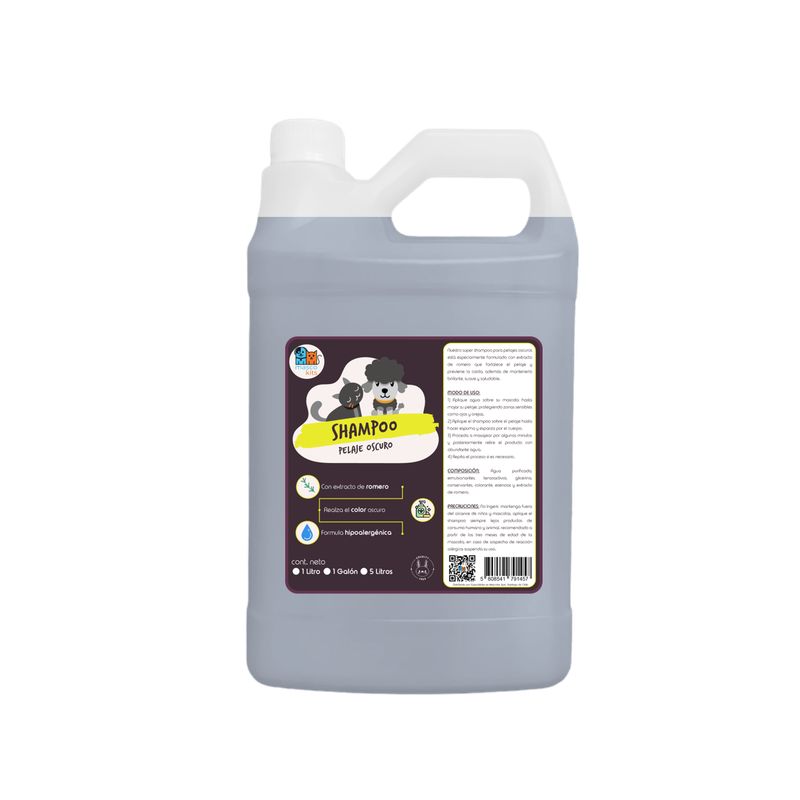 MASCOKITS - Shampoo Romero Pelaje Negro Orgánico 1 Galón Perros Mascotas