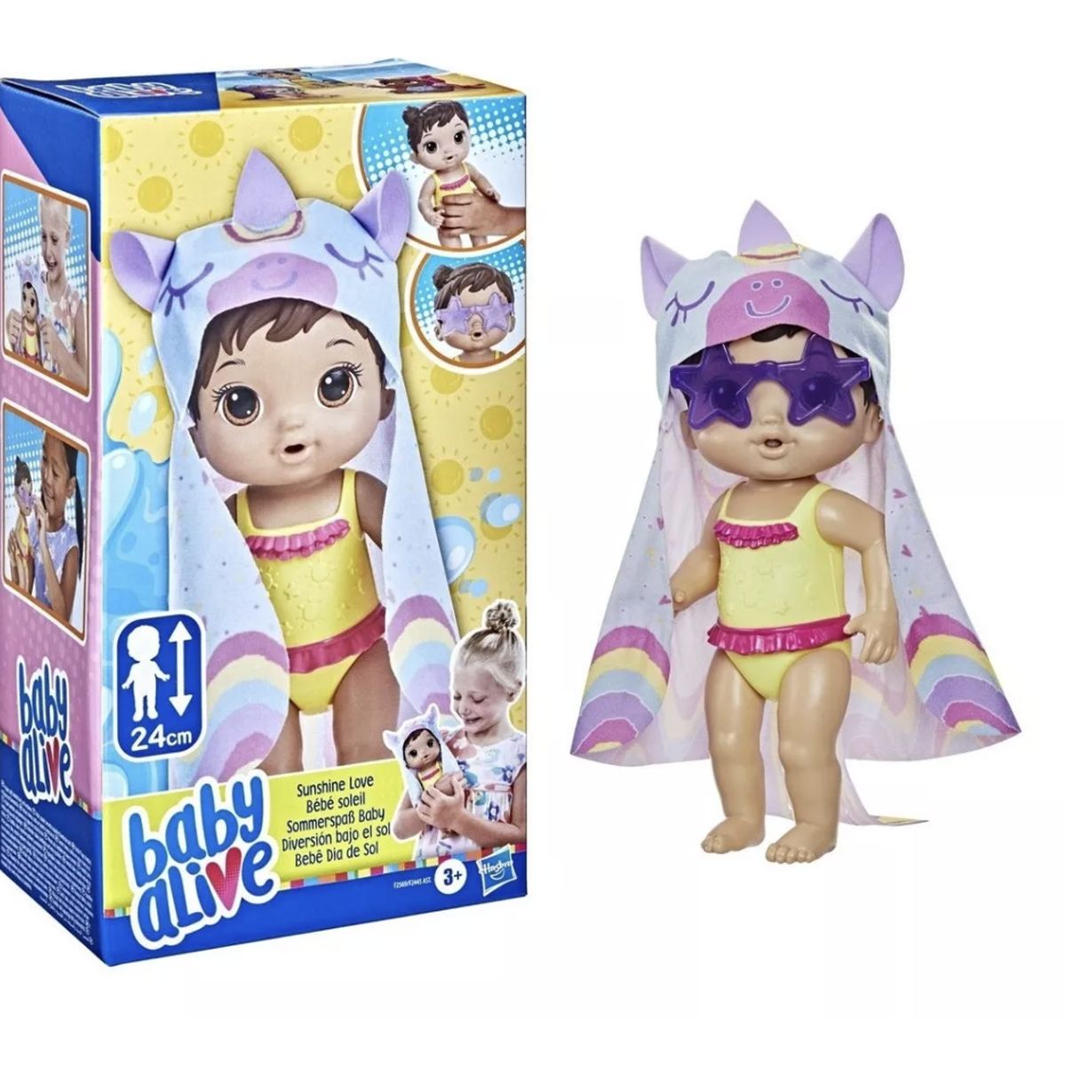 HASBRO - Baby Alive - Muñeca Diversión Bajo El Sol - Sunshine Castaña