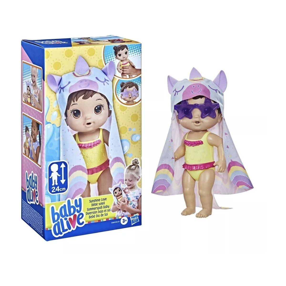 HASBRO - Baby Alive - Muñeca Diversión Bajo El Sol - Sunshine Castaña
