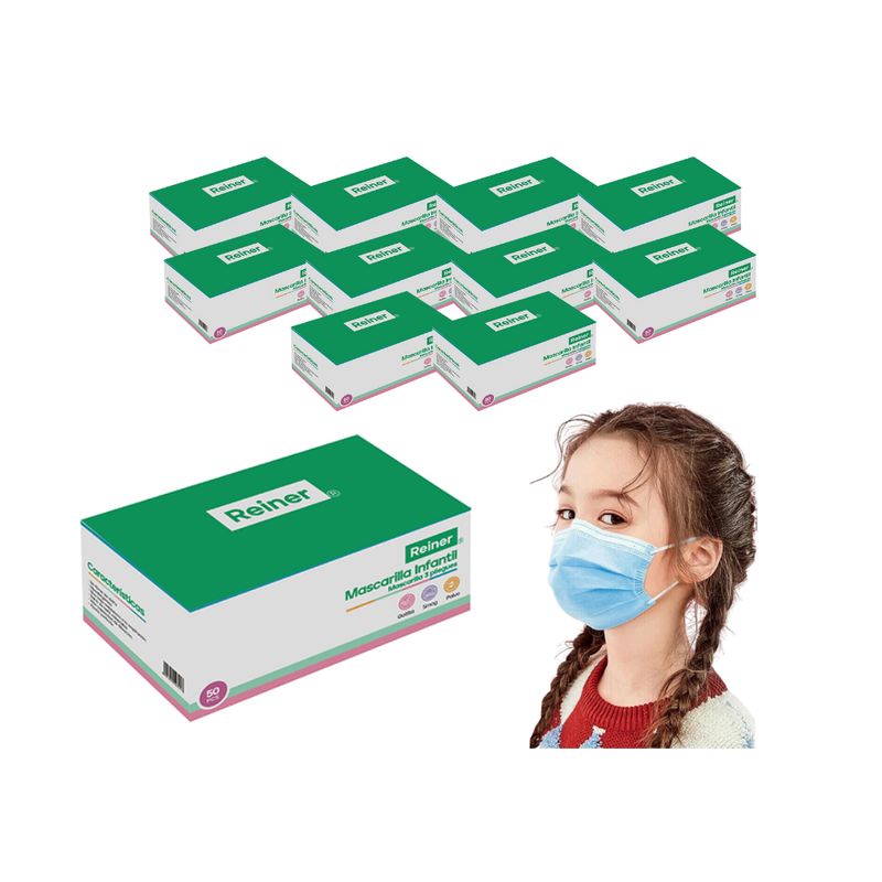 GENERICO - Mascarillas 3P Kids Blue Reinner Pack 10 Cajas