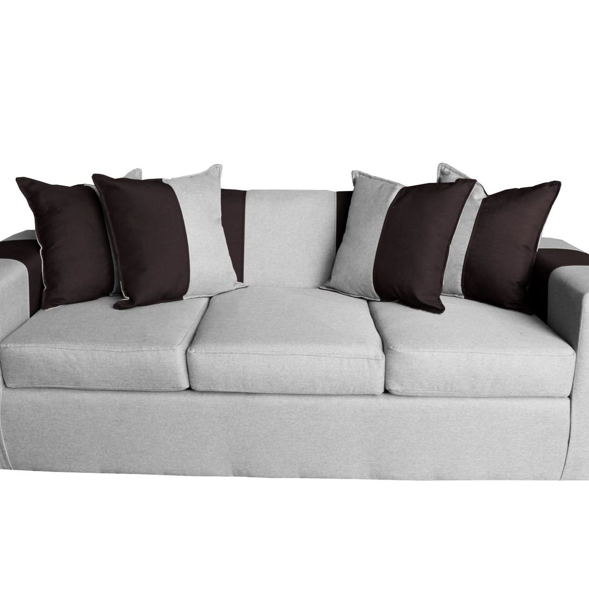 GENERICO - SOFA + 2 PUFF BENJAMIN GRIS/NEGRO