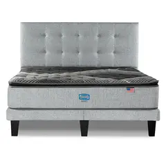 SIMMONS - Cama Europea Sunset 2 Plazas +Respaldo Tignes