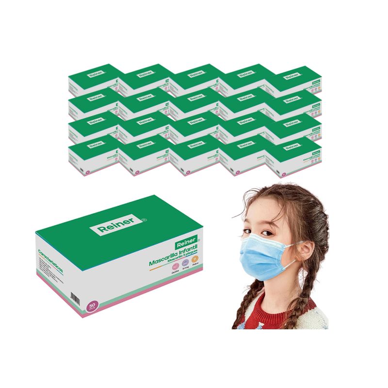 GENERICO - Mascarillas 3P Kids Blue Reinner Pack 20 Cajas