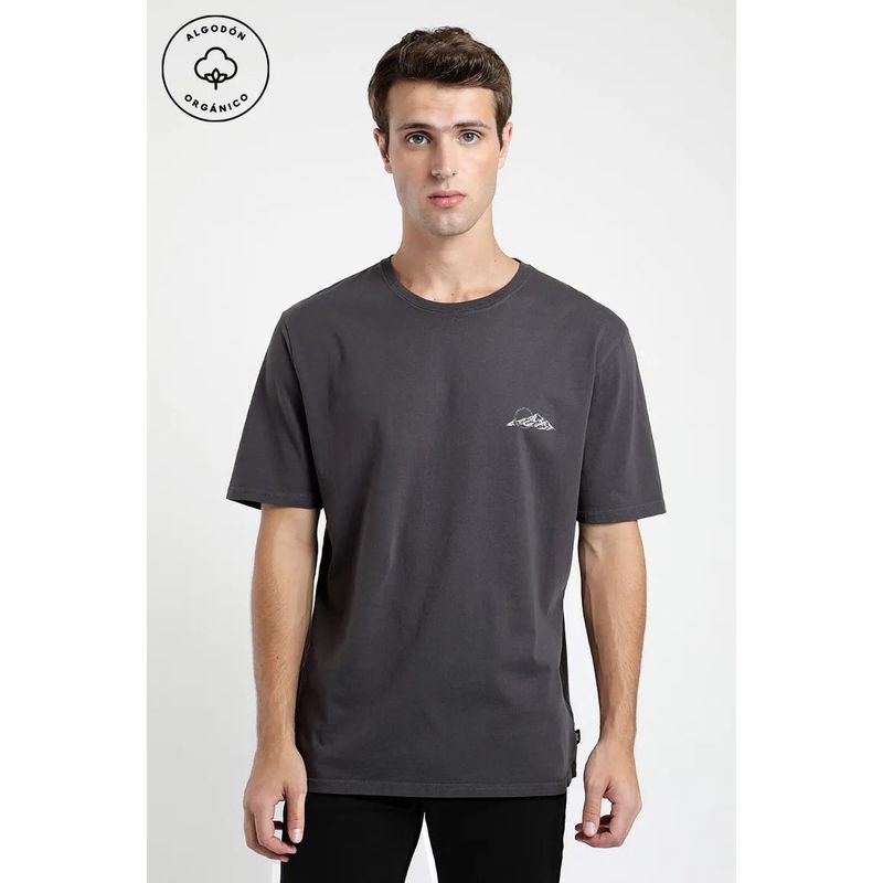 FROENS - Polera manga corta hombre View grafito algodón orgánico Froens