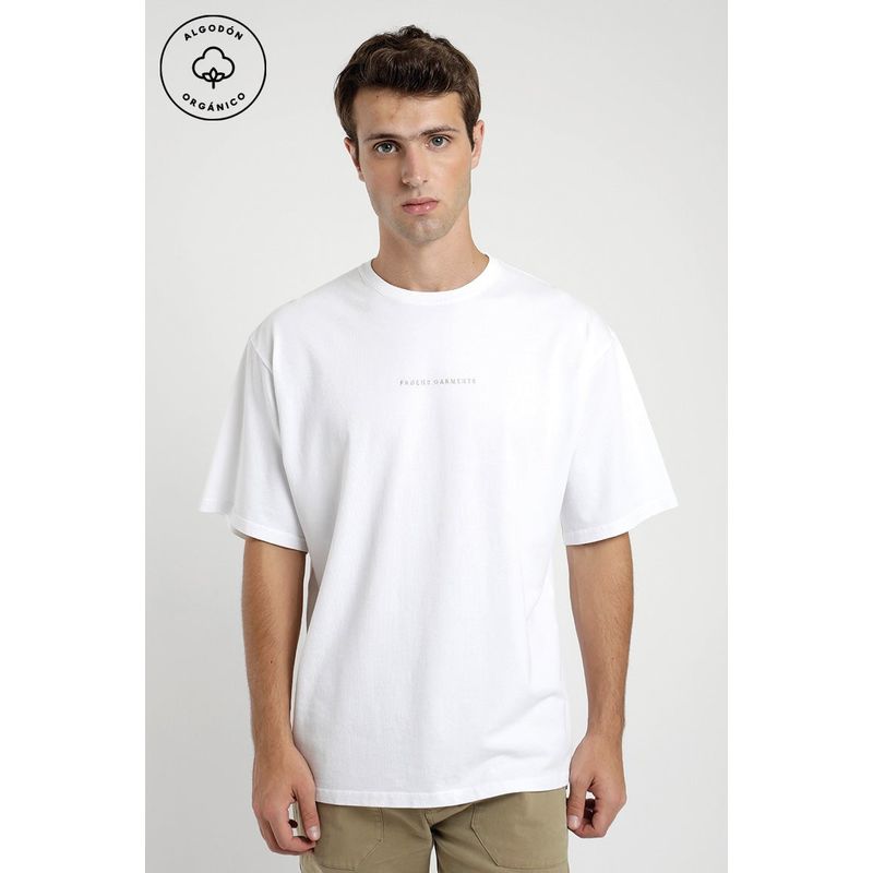 FROENS - Polera manga corta hombre Oversize blanco - Algodón orgánico Froens