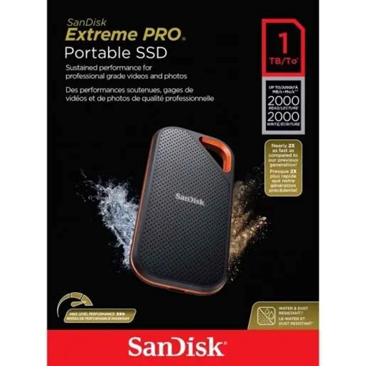 SANDISK - Ssd Portátil Sandisk Extreme Pro E81 1 Tb 2000mb/s Usb 3.2 Gen 2