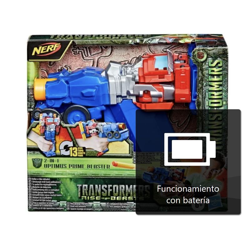 HASBRO - Lanzador Nerf Optimus Prime Blaster 2 En 1 Transformers