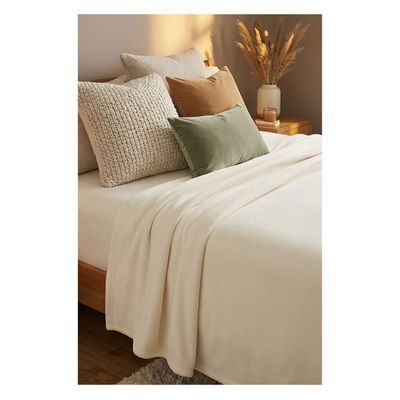 Imagen 2 del producto Juego de Sábanas Polar Unicolor King - Blanco