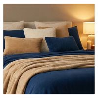 Juego de Sábanas Polar Unicolor King - Azul Marino