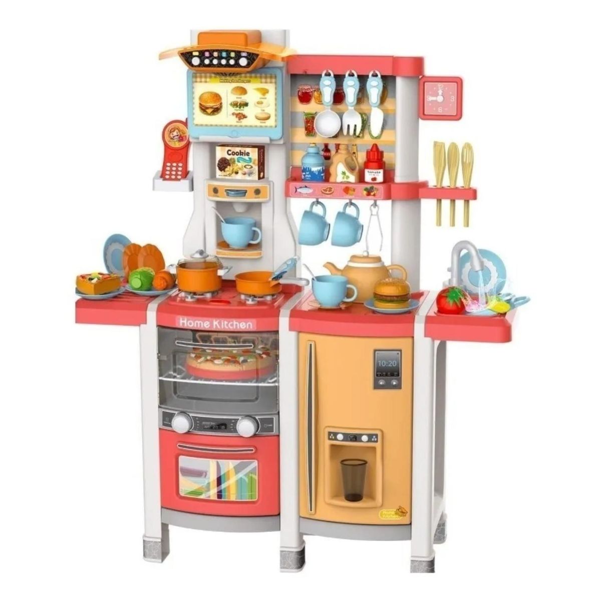 GENERICO - Juguete Set Cocina 65 Piezas Luz Sonido Rosado Infantil