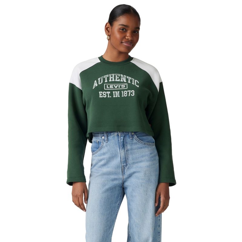 LEVIS - Polerón Mujer Gr Bleacher Sweatshirt Verde Levis