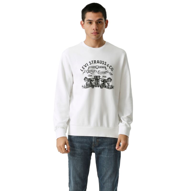 LEVIS - Polerón Hombre Standard Graphic Crew Blanco Levis