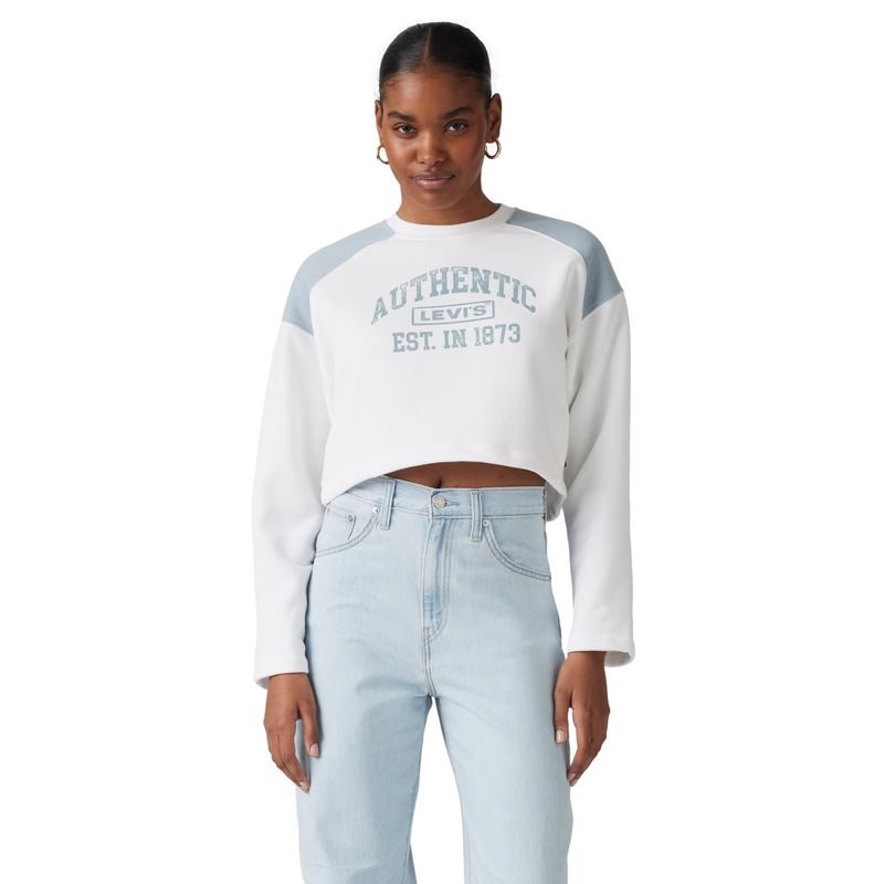 LEVIS - Polerón Mujer Gr Bleacher Sweatshirt Blanco Levis