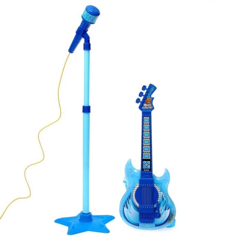 GENERICO - Juguete Guitarra Y Microfono Musical Karaoke Azul Infantil