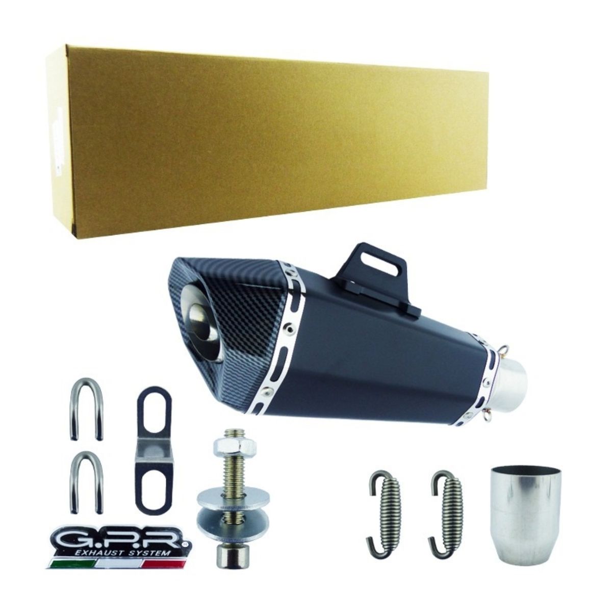 GENERICO - TRONADOR PARA MOTO GPR BOCA CARBON 33CM CON SILENCIADOR