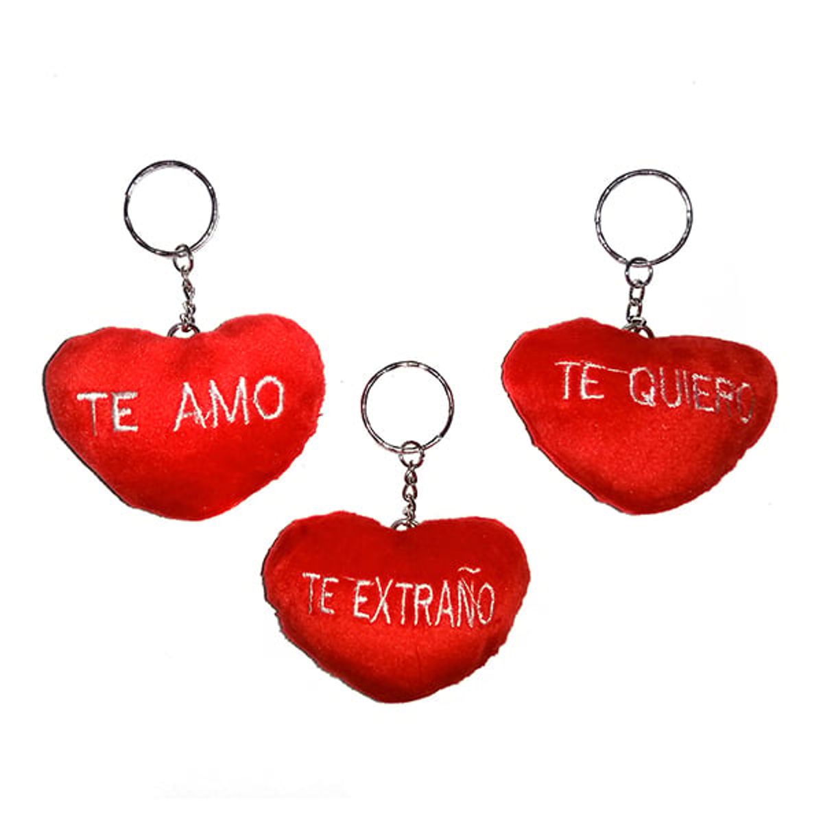 GENERICO - LLAVERO CORAZON TERCIOPELO 6CM X12 UNI