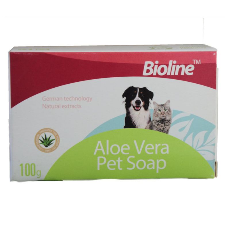 GENERICO - Jabon En Barra Aloe Vera Para Bañar Mascotas 100g Bioline