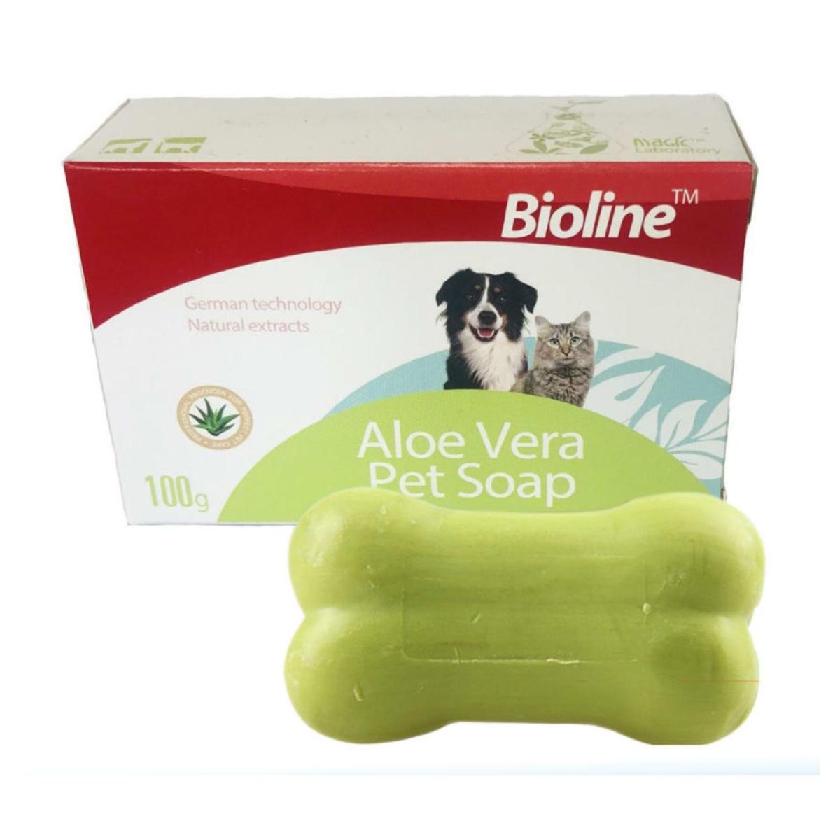 GENERICO - Jabon En Barra Aloe Vera Para Bañar Mascotas 100g Bioline