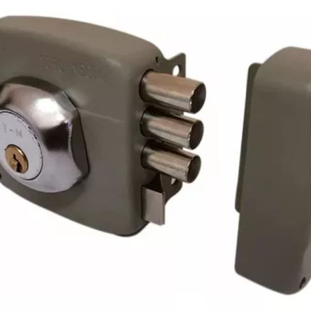 GENERICO - Chapa Cerradura Sobreponer Cerrojo Triple Seguridad Hogar