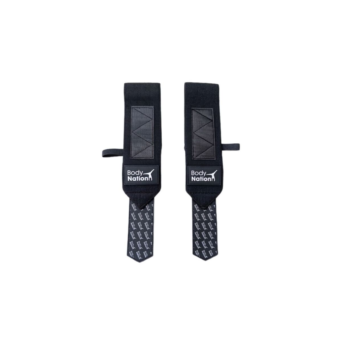 BODY NATION - Par de Muñequeras Deportivas Elasticadas Black
