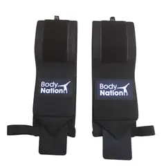BODY NATION - Par de Muñequeras Deportivas Elasticadas Black
