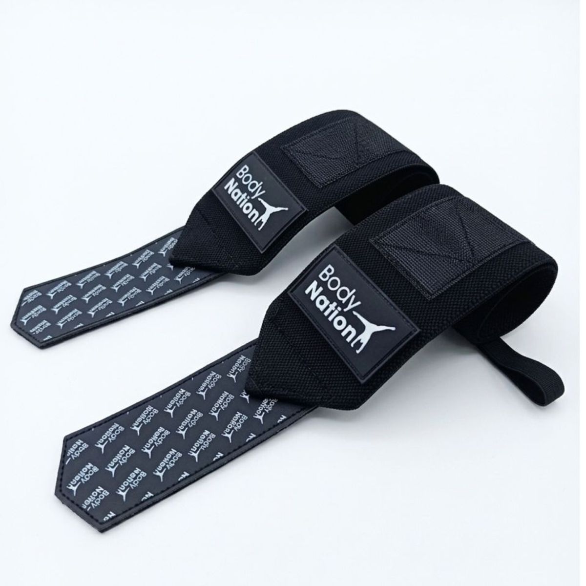 BODY NATION - Par de Muñequeras Deportivas Elasticadas Black