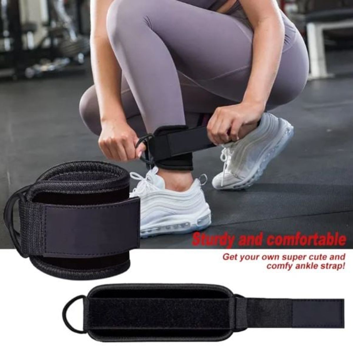 GENERICO - Par tobilleras para polea patada de glúteo