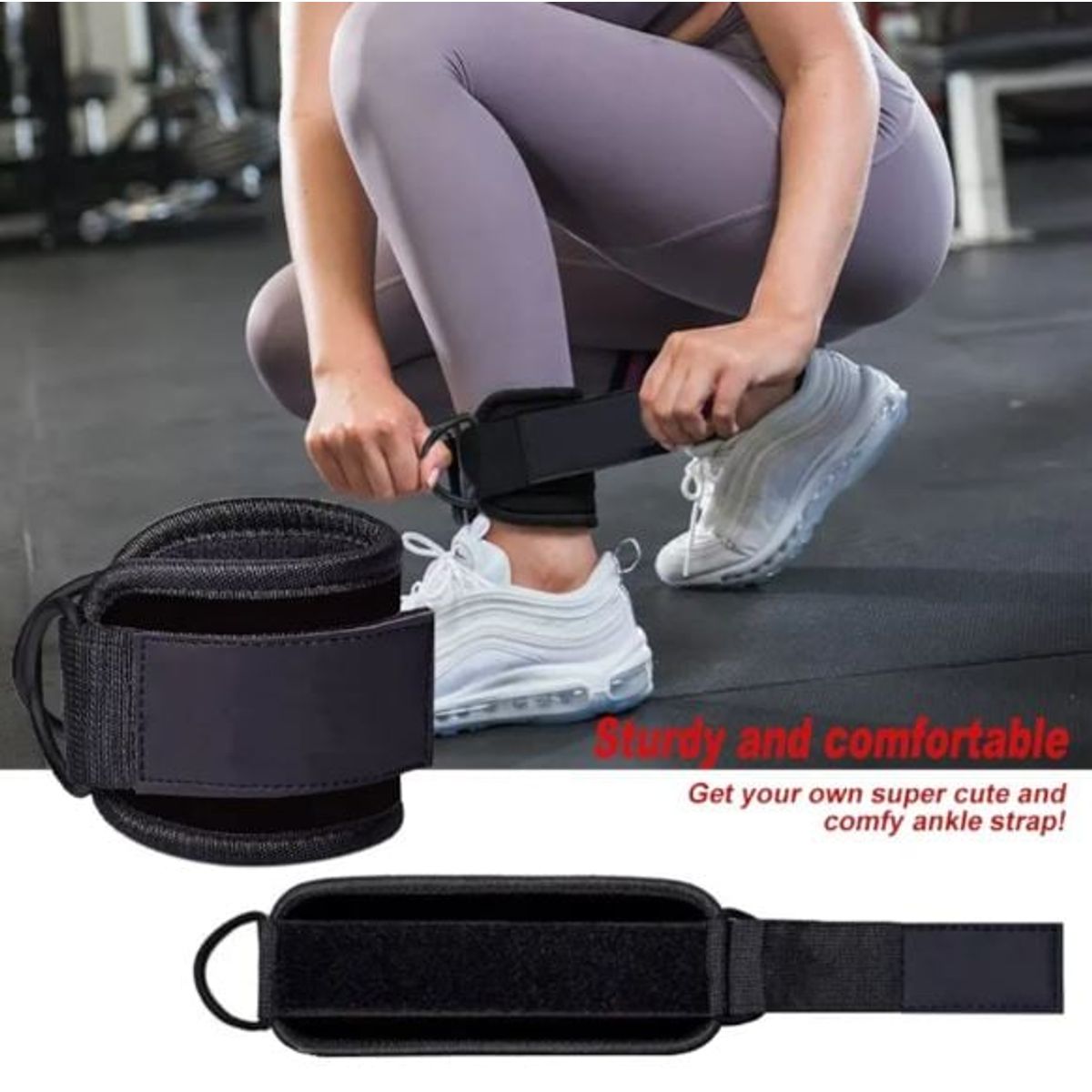 GENERICO - Par tobilleras para polea patada de glúteo