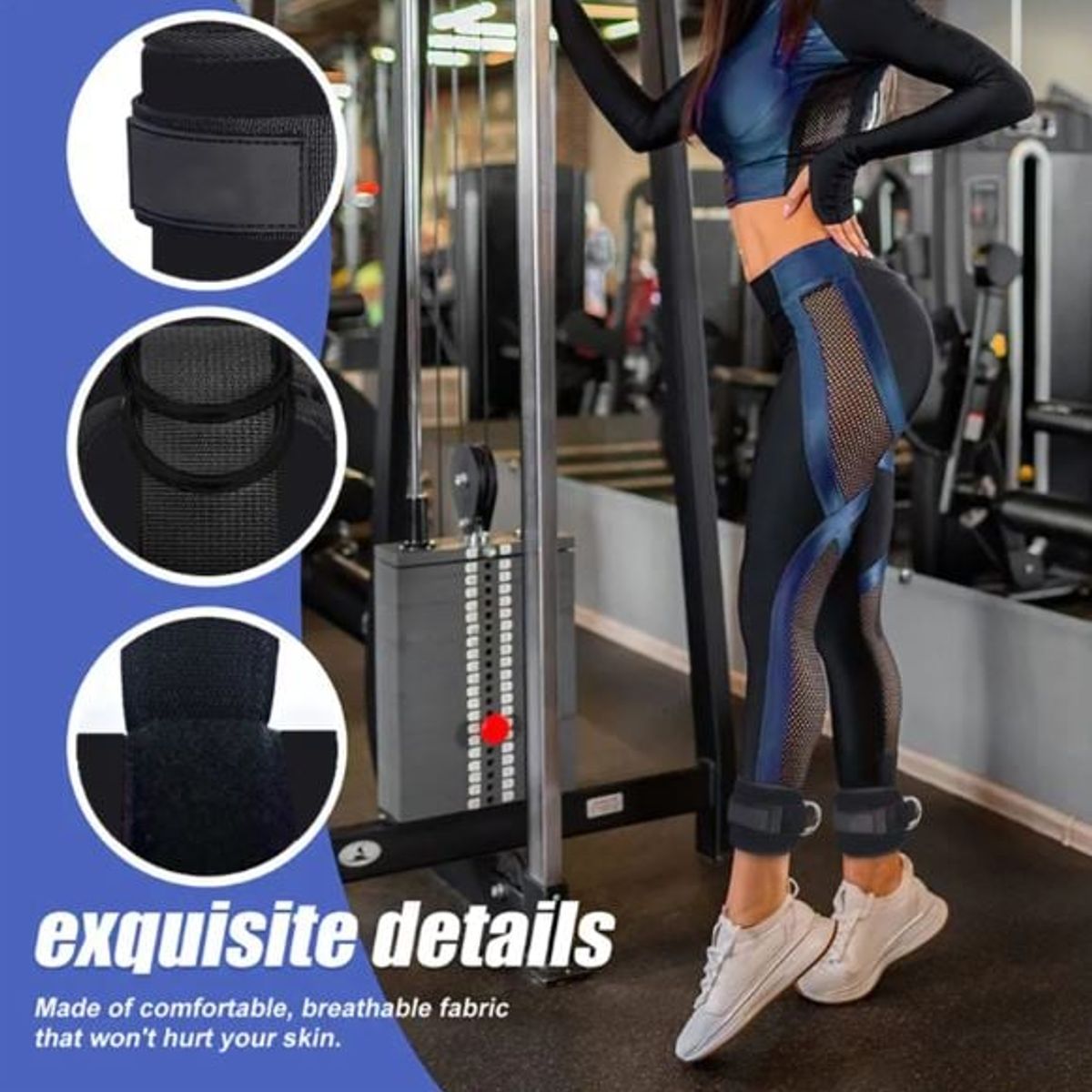 GENERICO - Par tobilleras para polea patada de glúteo