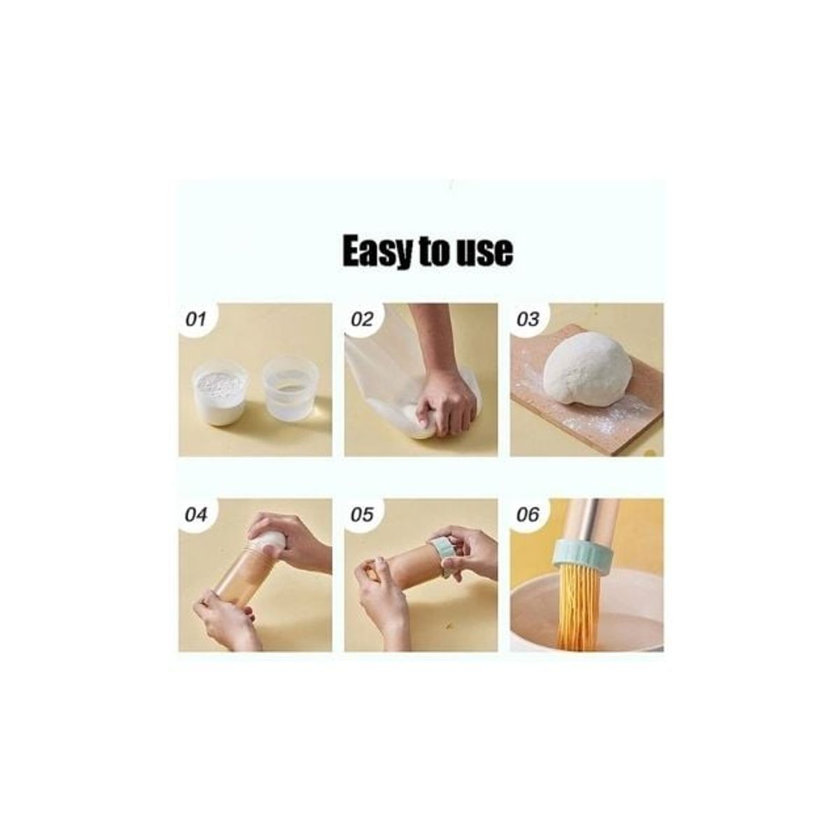 GENERICO - Maquina Para Pastas Electrica Recargable Fideos 6 Tipos