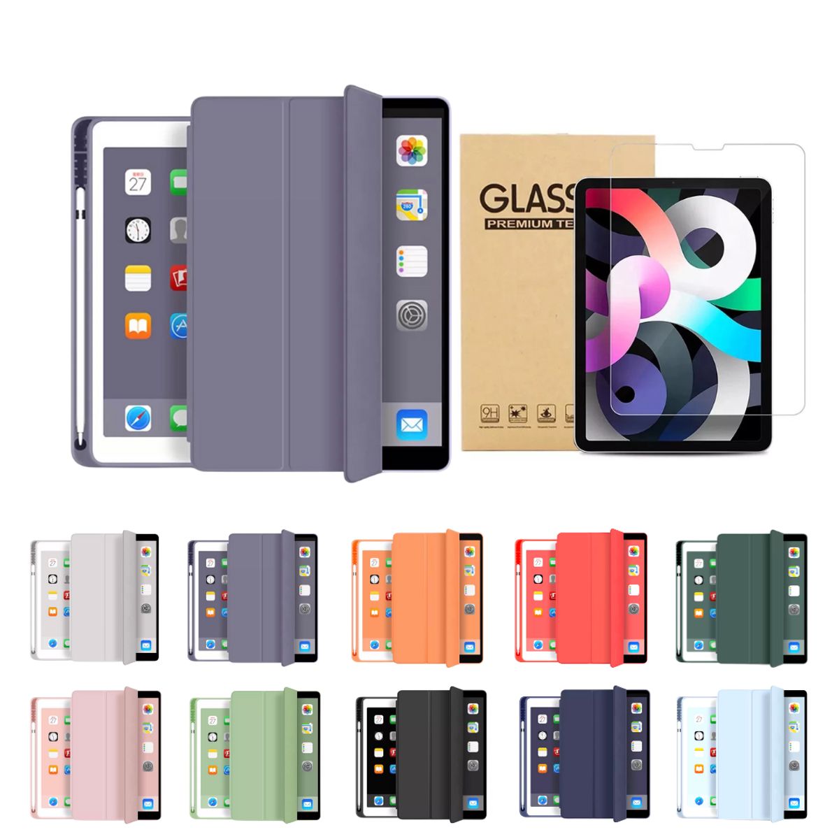 GENERICO - Fundas iPad Más Lámina Paperlike Para iPad 10.9 (air 4 Y 5) - Lila