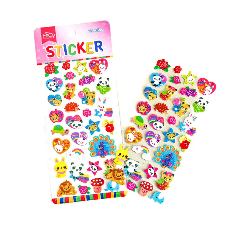 GENERICO - STICKER INFANTIL ANIMALES X12 UNI