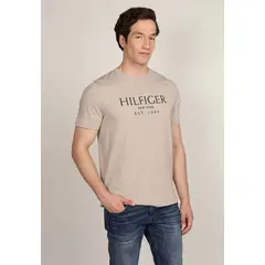 TOMMY HILFIGER - Polera Con Logo Monotype Gris