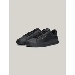 TOMMY HILFIGER - Zapatillas Court De Cuero Con Logo Negro