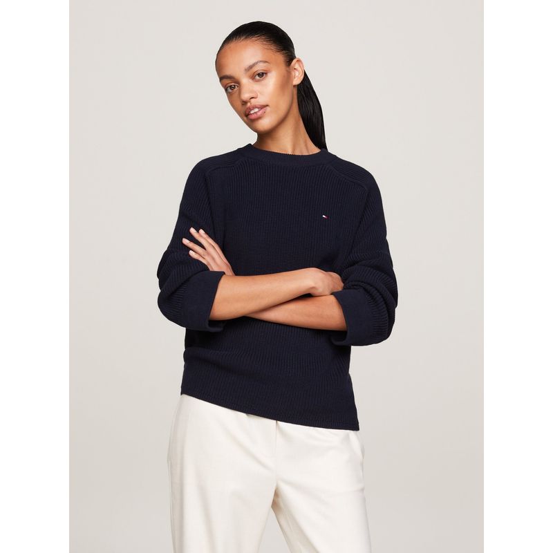TOMMY HILFIGER - Sweater Relaxed De Manga Raglán Azul Tommy Hilfiger