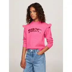 TOMMY HILFIGER - Sweater De Niña Con Logo De Lentejuelas Rosado