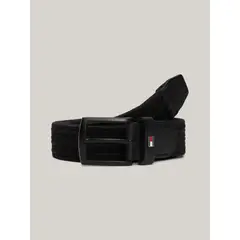 TOMMY HILFIGER - Cinturón Denton Trenzado Elástico Negro