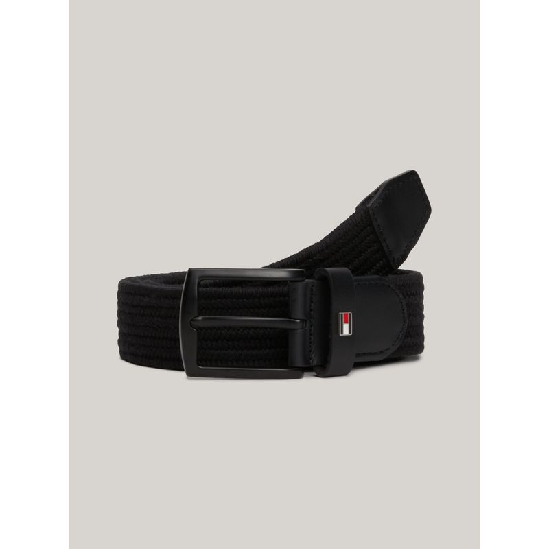 TOMMY HILFIGER - Cinturón Denton Trenzado Elástico Negro Tommy Hilfiger