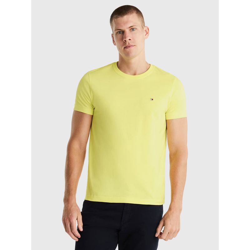 TOMMY HILFIGER - Polera Essential Cotton C-Neck Slim Fit Amarillo Tommy Hilfiger