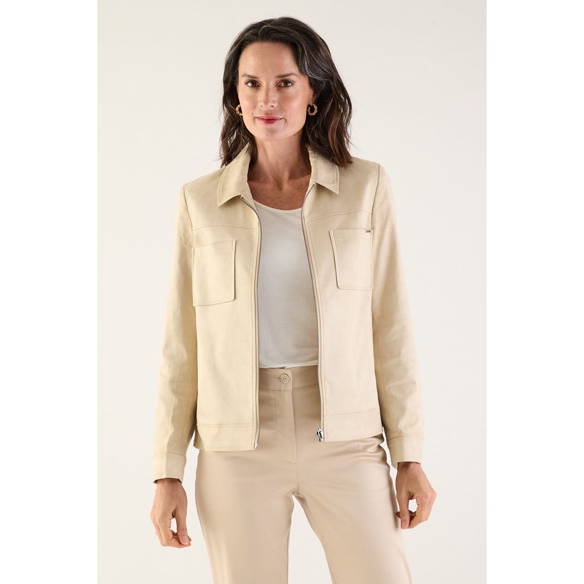 MA GRIFFE - Chaqueta Beige Mujer Magriffe