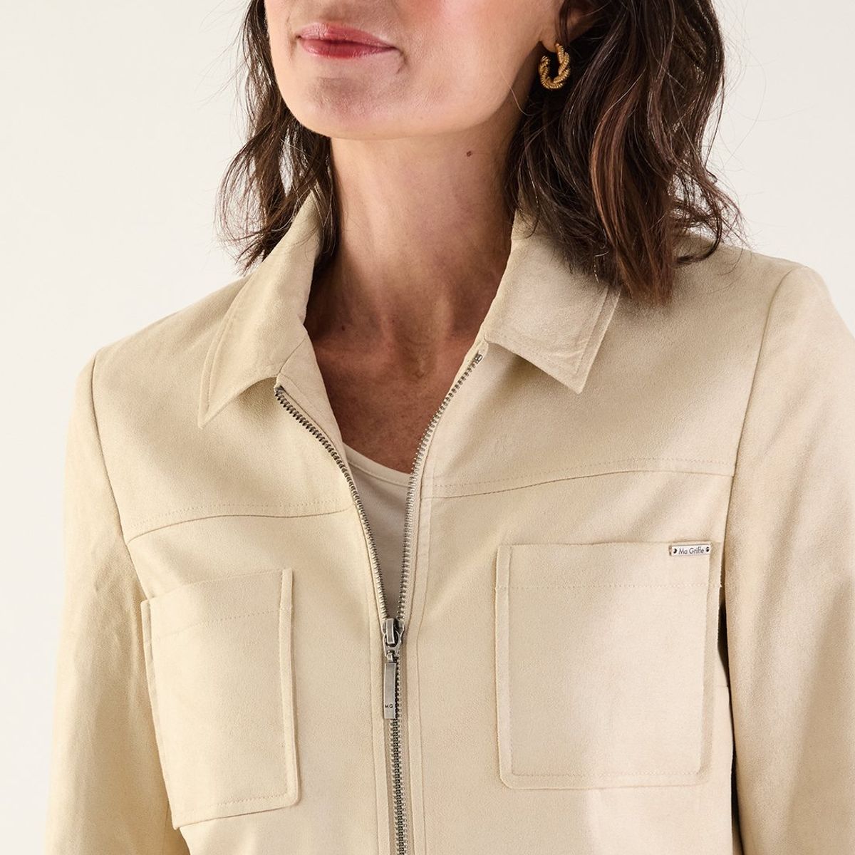 MA GRIFFE - Chaqueta Beige Mujer Magriffe
