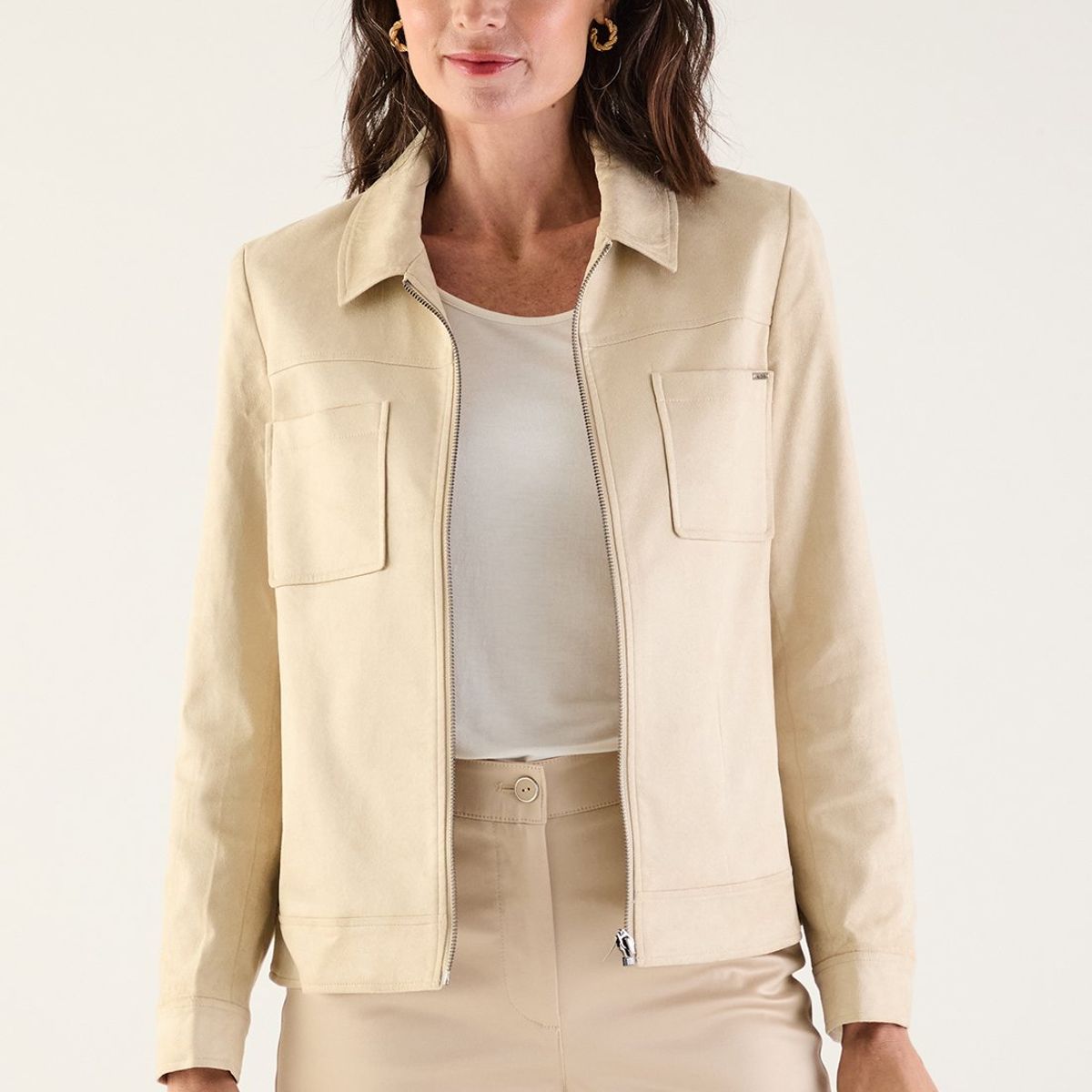MA GRIFFE - Chaqueta Beige Mujer Magriffe