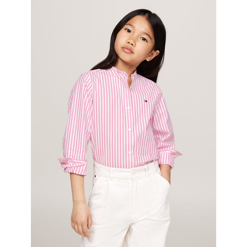 TOMMY HILFIGER - Blusa Con Cuello De Volantes Rosado Tommy Hilfiger