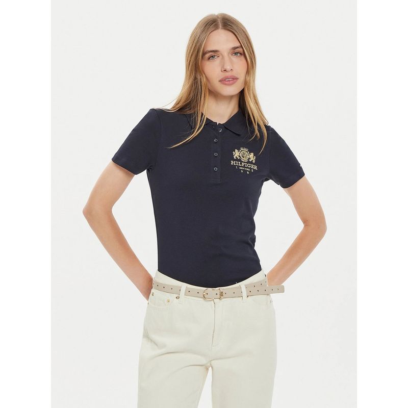 TOMMY HILFIGER - Polo Varsity Cres Slim Fit Azul Tommy Hilfiger