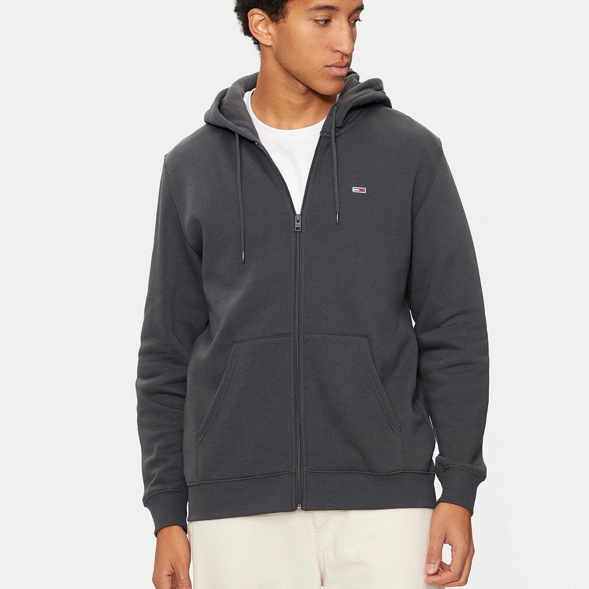 TOMMY HILFIGER - Polerón Hoodie Con Cierre De Cremallera Negro Tommy Hilfiger