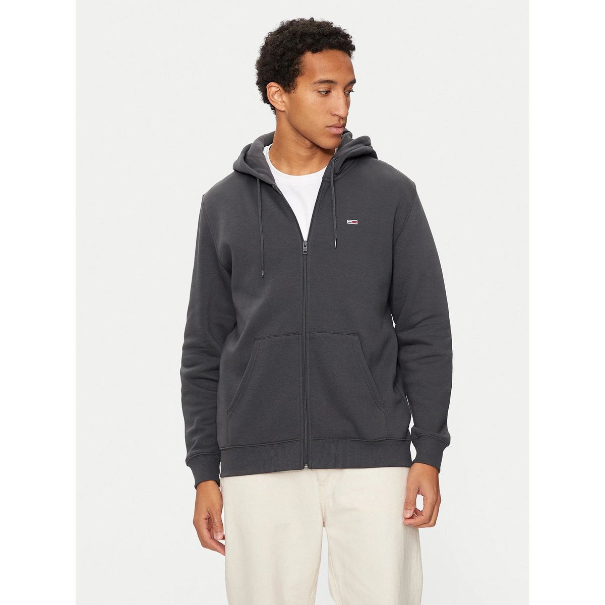 TOMMY HILFIGER - Polerón Hoodie Con Cierre De Cremallera Negro Tommy Hilfiger