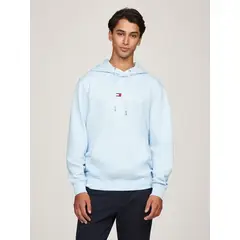 TOMMY HILFIGER - Polerón Hoodie Essential Logo Celeste