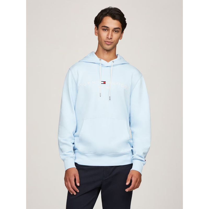 TOMMY HILFIGER - Polerón Hoodie Essential Logo Celeste Tommy Hilfiger.