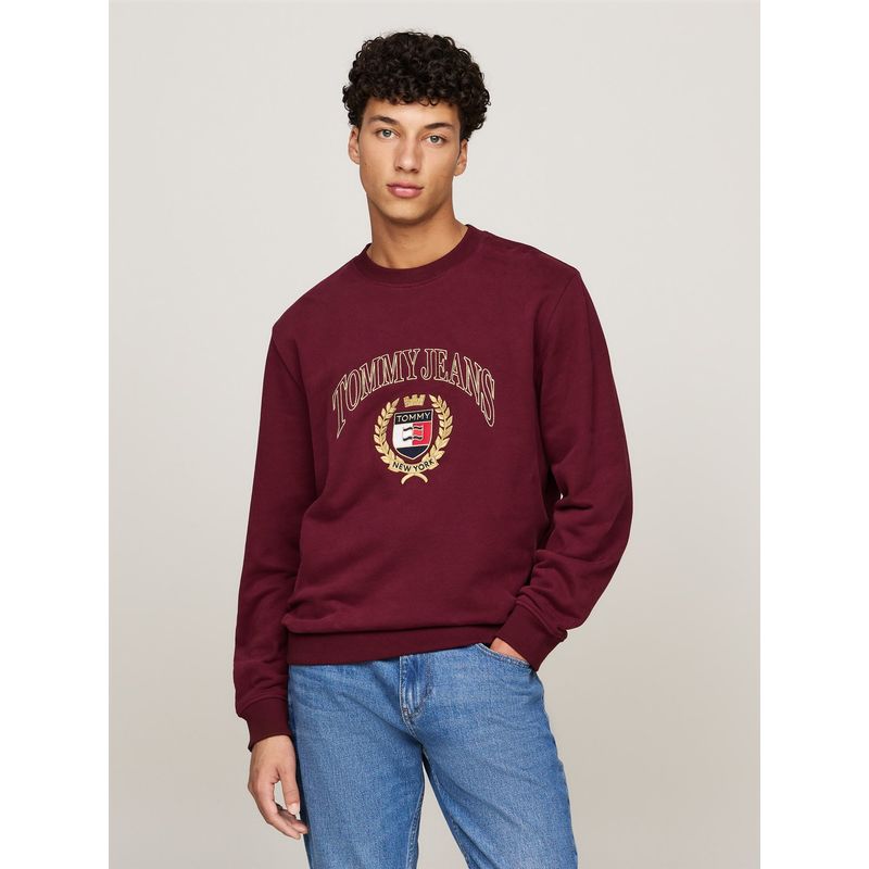 TOMMY HILFIGER - Polerón Preppy Crest Con Logo Burdeo Tommy Hilfiger